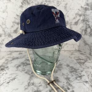 Polo Ralph Lauren Vintage Blue Cotton Bucket Hat S/M Rowing Crew Logo Oars 90s